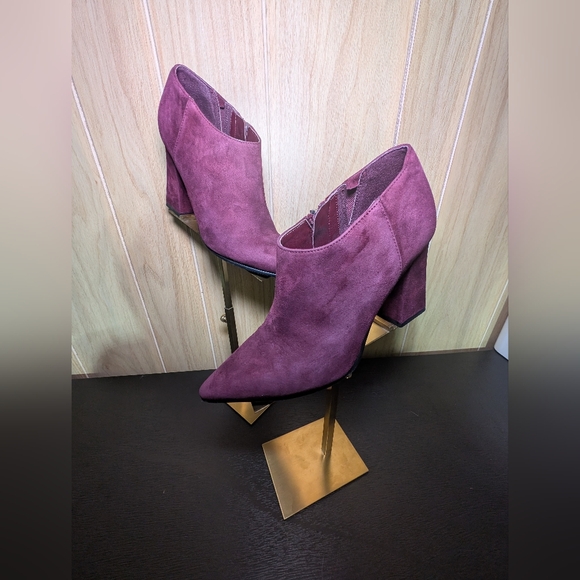 Marc Fisher Suede Heeled Boots - Plum - Picture 4 of 6